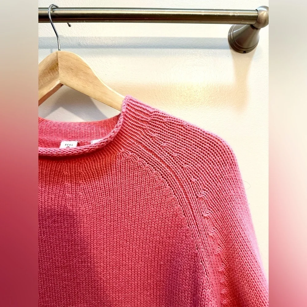 Real Clothes 75% Silk 25% Cashmere Pink Knit Sweater XL Lightweight Luxury